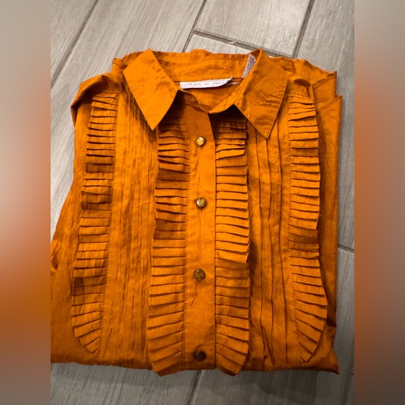Laura and Jane‎ long sleeve button down size 10 orange - Picture 13 of 13